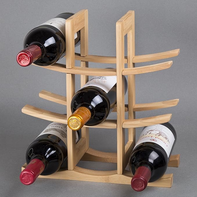 Soporte para Botellas de Vino de Bambú para 9 Botellas Creative Home miniatura 6