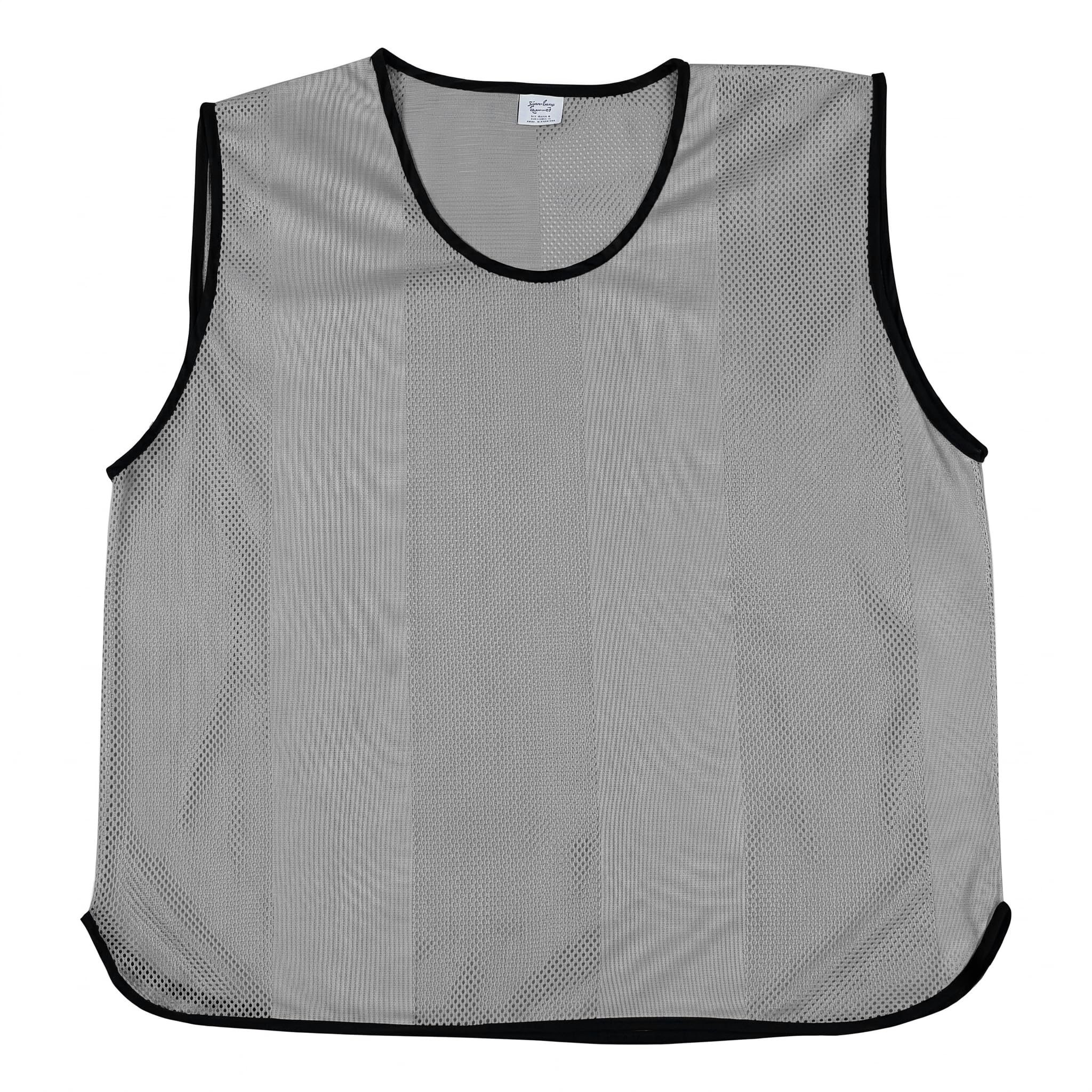 Sterling Sports 10 X Training Bibs Sports Mesh Football Bibs Adult - Quick Dry Football Training Equipment For Soccer, Rugby, Basketball & Cricket (Grey, Junior (7 to 12 Years Old)) — image 1