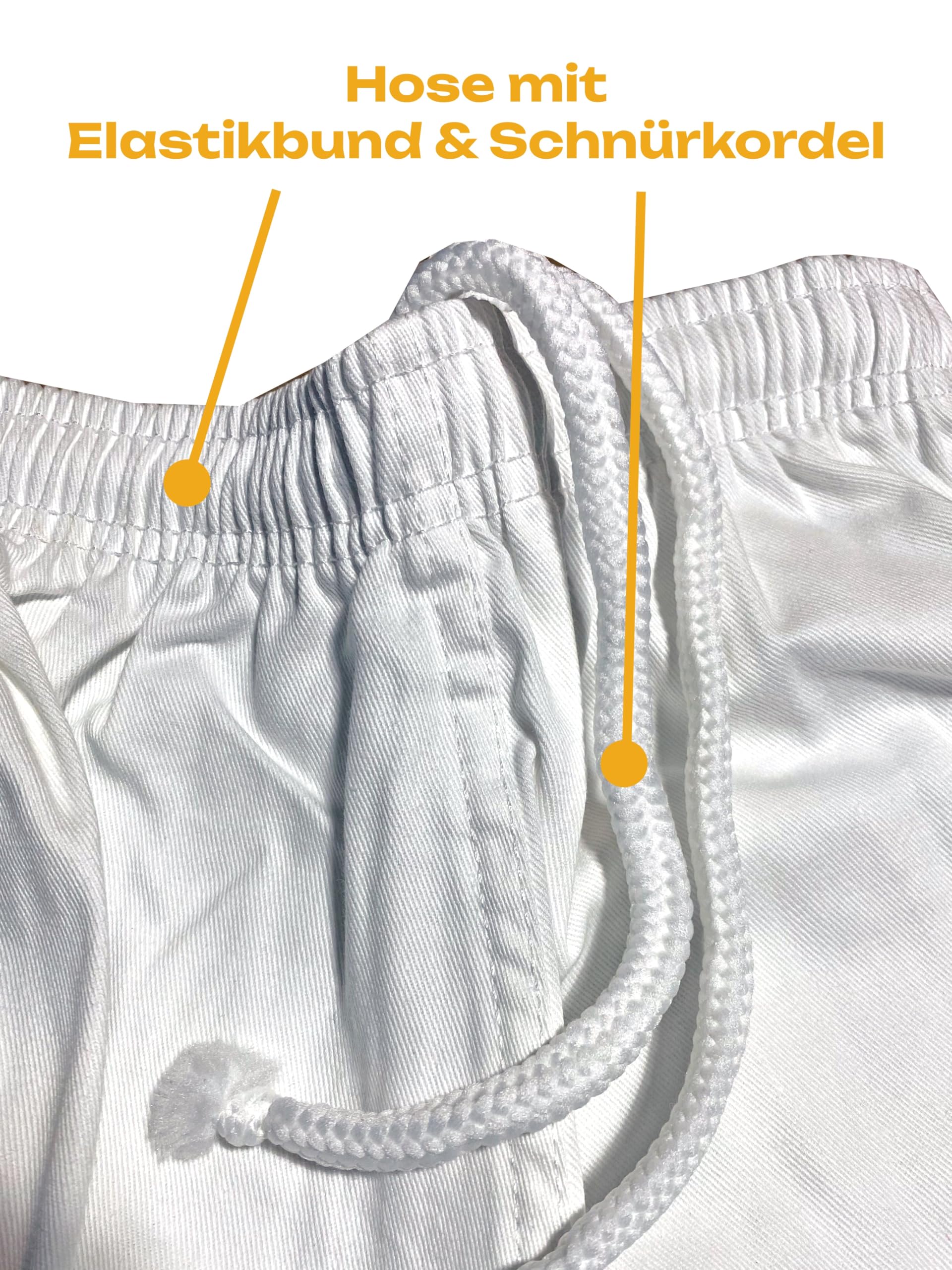 Kinder Karateanzug Kidoka II weiß - Leichtes Kids Modell 8 oz Baumwolle - Karate Gi Set - Jacke Hose Gürtel - Einsteiger Anzug