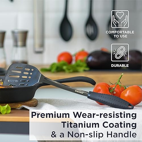 Miniatura 3 de Deiss LUX - Espátula para parrilla de cocina de acero inoxidable resistente, espátula de metal de 14.4 pulgadas para cocinar, espátula para asar,