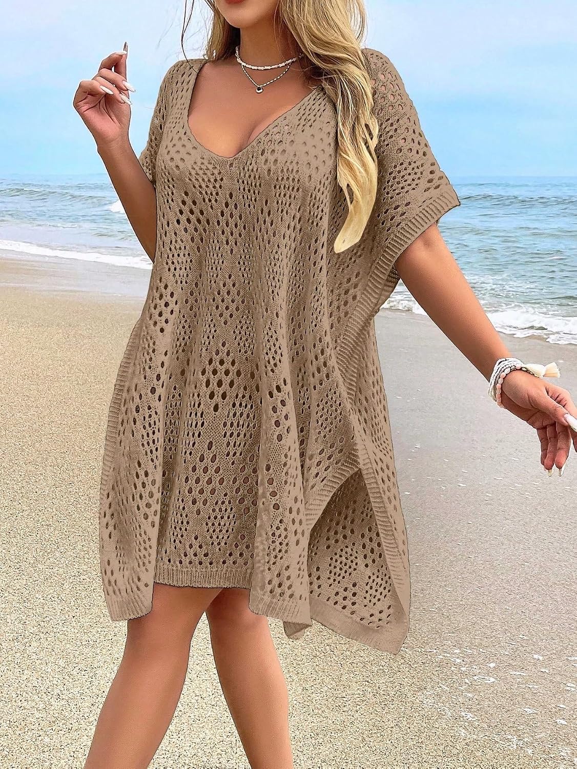 Women's Cover-Up Kimono, Hollow-Out (Swimsuit Not Included) Beach Summer cover ups for swimwear