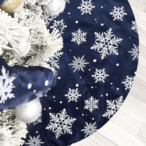 Miniatura 67 de Pie de árbol de Navidad FLASH WORLD, con estampado de nieve (color blanco, 36 pulgadas)