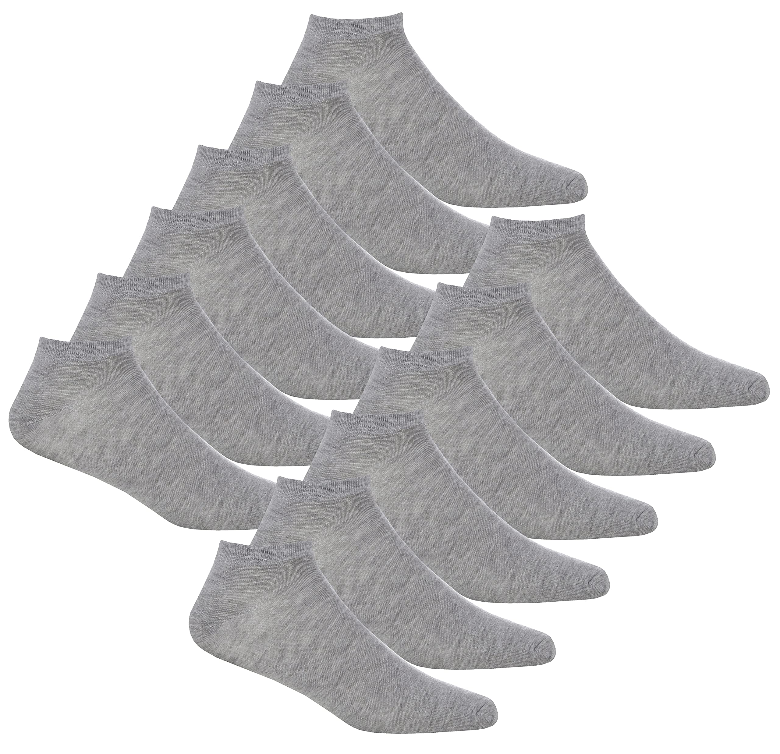 Undercover Men's 12 Pairs - Grey 12 Pairs Bamboo Trainer Socks 40B589 Grey