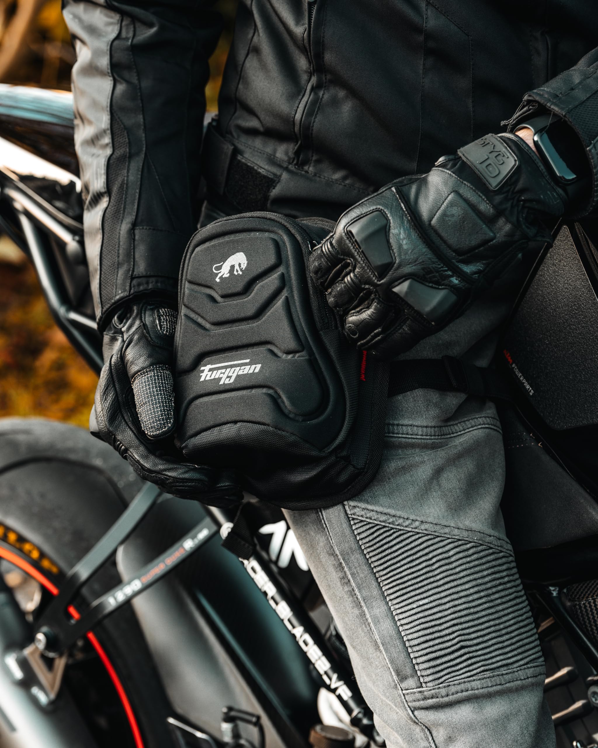 Furygan PATROL SACOCHE DE JAMBE MOTO ADVENTURE,HERITAGE,RADICAL,TOURING,URBAIN, Noir