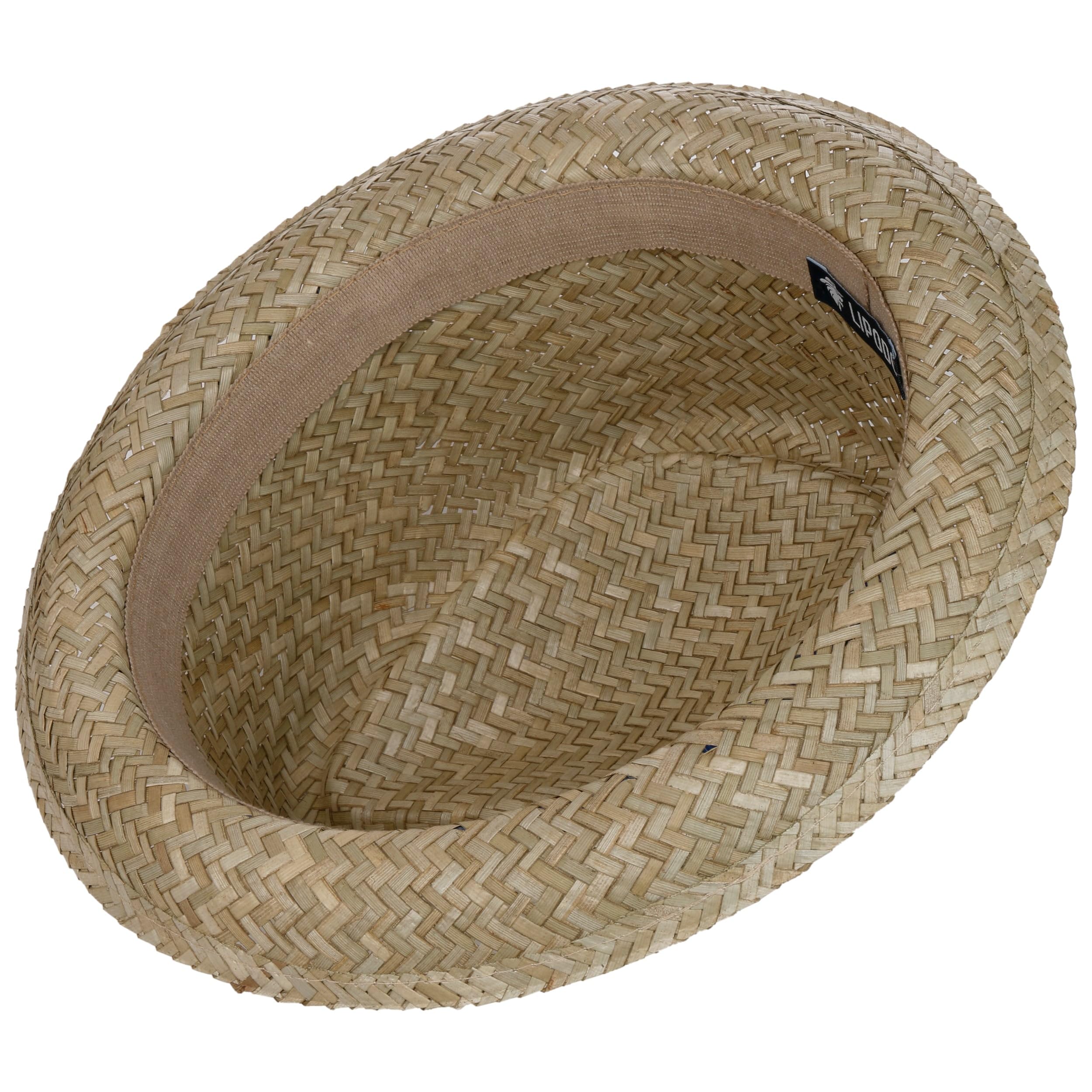 Lipodo Diamond Crown Strohhut Porkpie Made in Italy Damen Herren Frühling Sommer