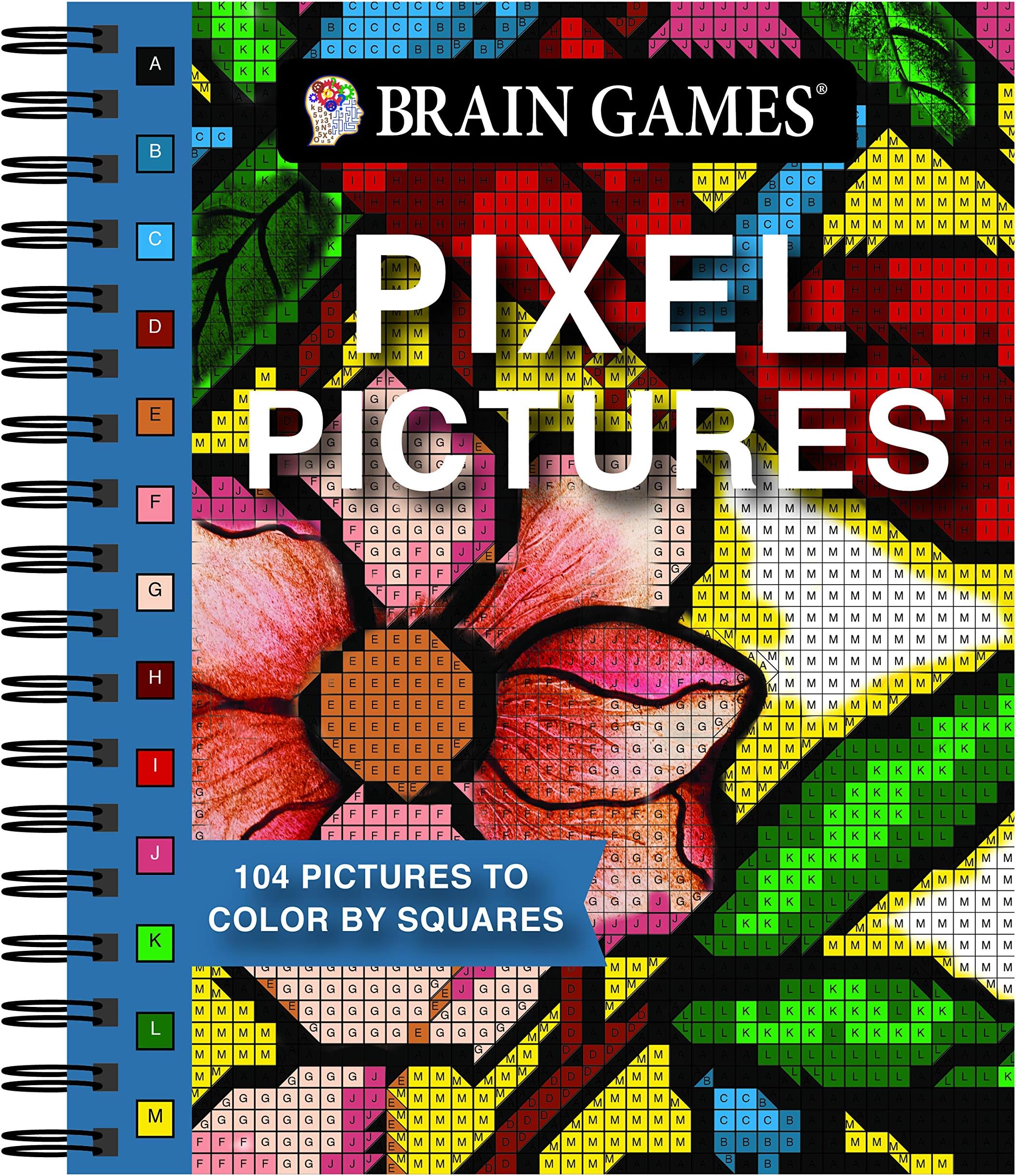 Brain Games - Pixel Pictures: 104 Pictures to Color by Squares