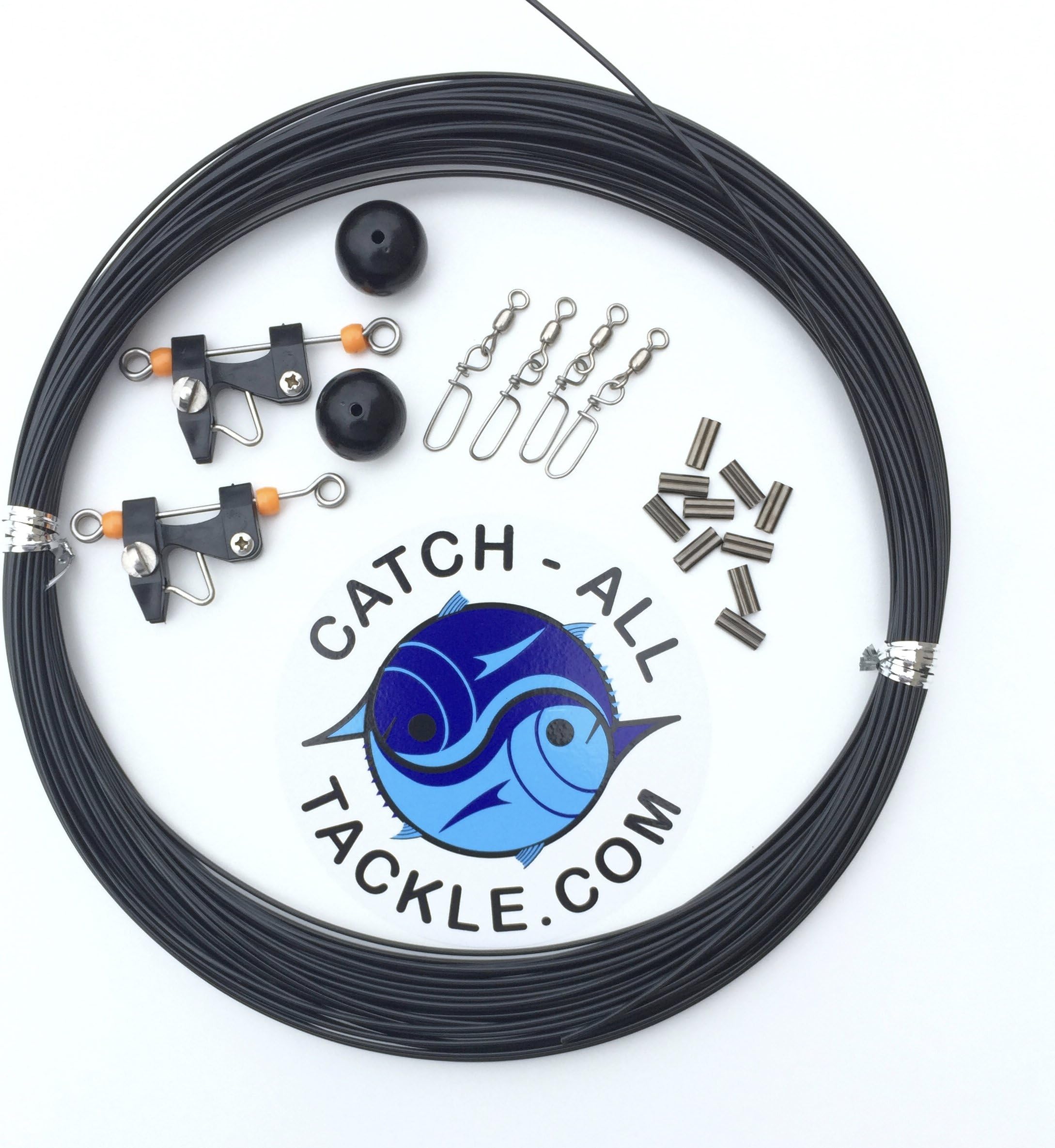 HZTZDMHH Black Line Outrigger Rigging Kit - Line,Balls,Clips,Snaps, & Crimps