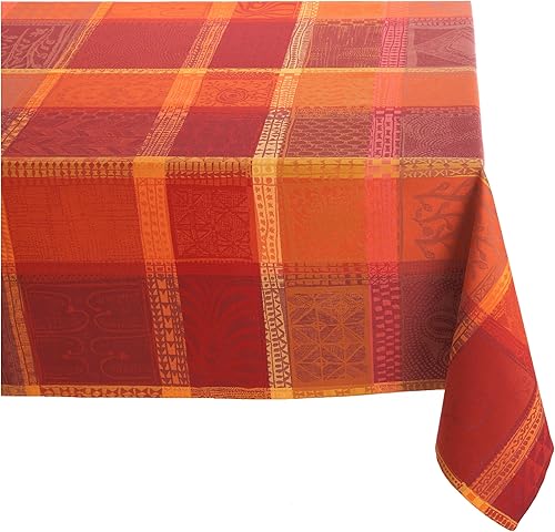 Miniatura 2 de Garnier Thiebaut Mille Wax - Mantel oblongo, 100% algodón trenzado de dos capas, 71 x 118 pulgadas, criollo, fabricado en Francia