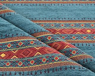 Kilim Pattern Upholstery Fabric Kilim Bohemian Boho Tapestry Tribal Southwestern Turkish Moroccan Mexican Ethnic Fabric by The Yard (5 Yards (55" x 180"))