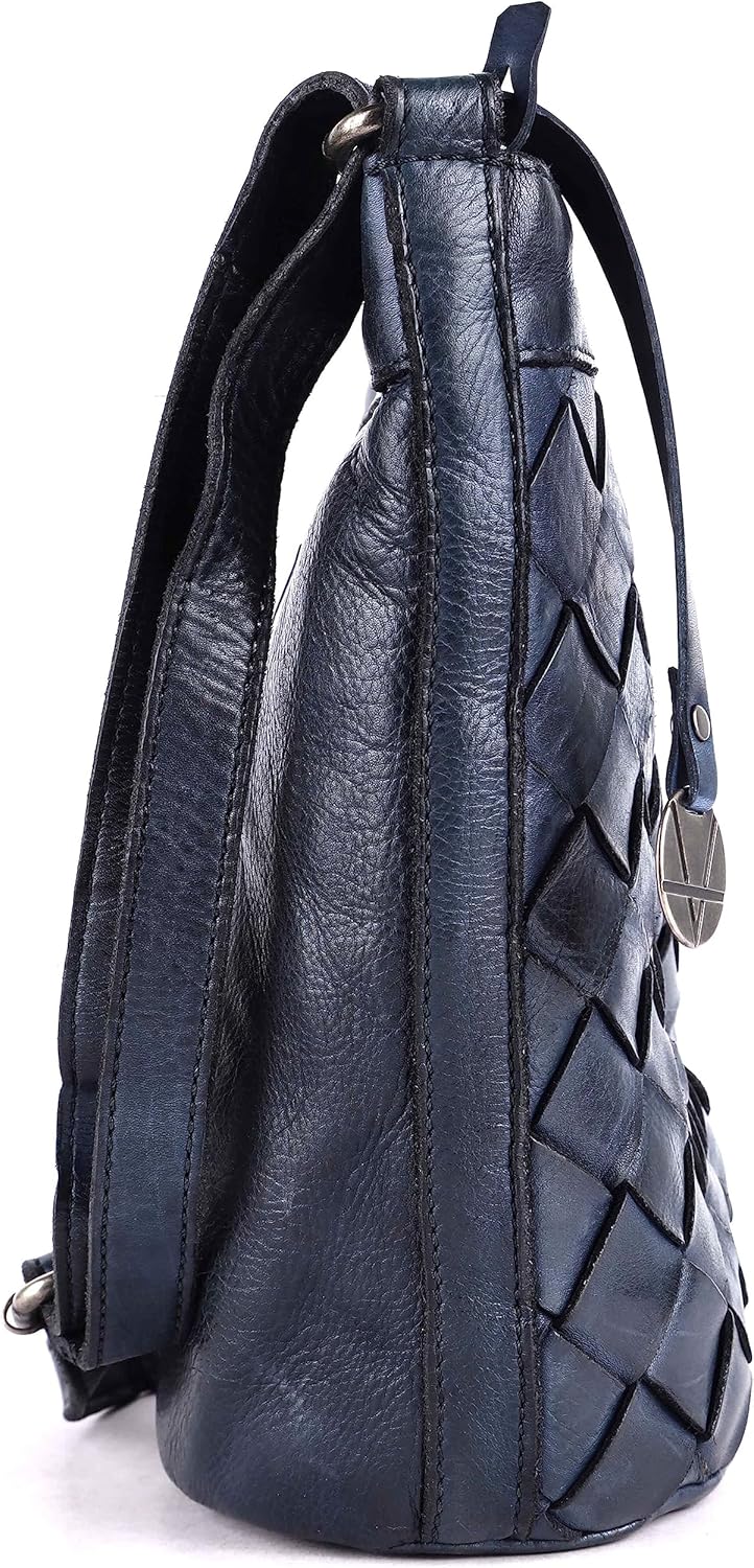Genuine Leather Crossbody Sling Bag for Women - Trendy Casual Office Bag with Adjustable Strap