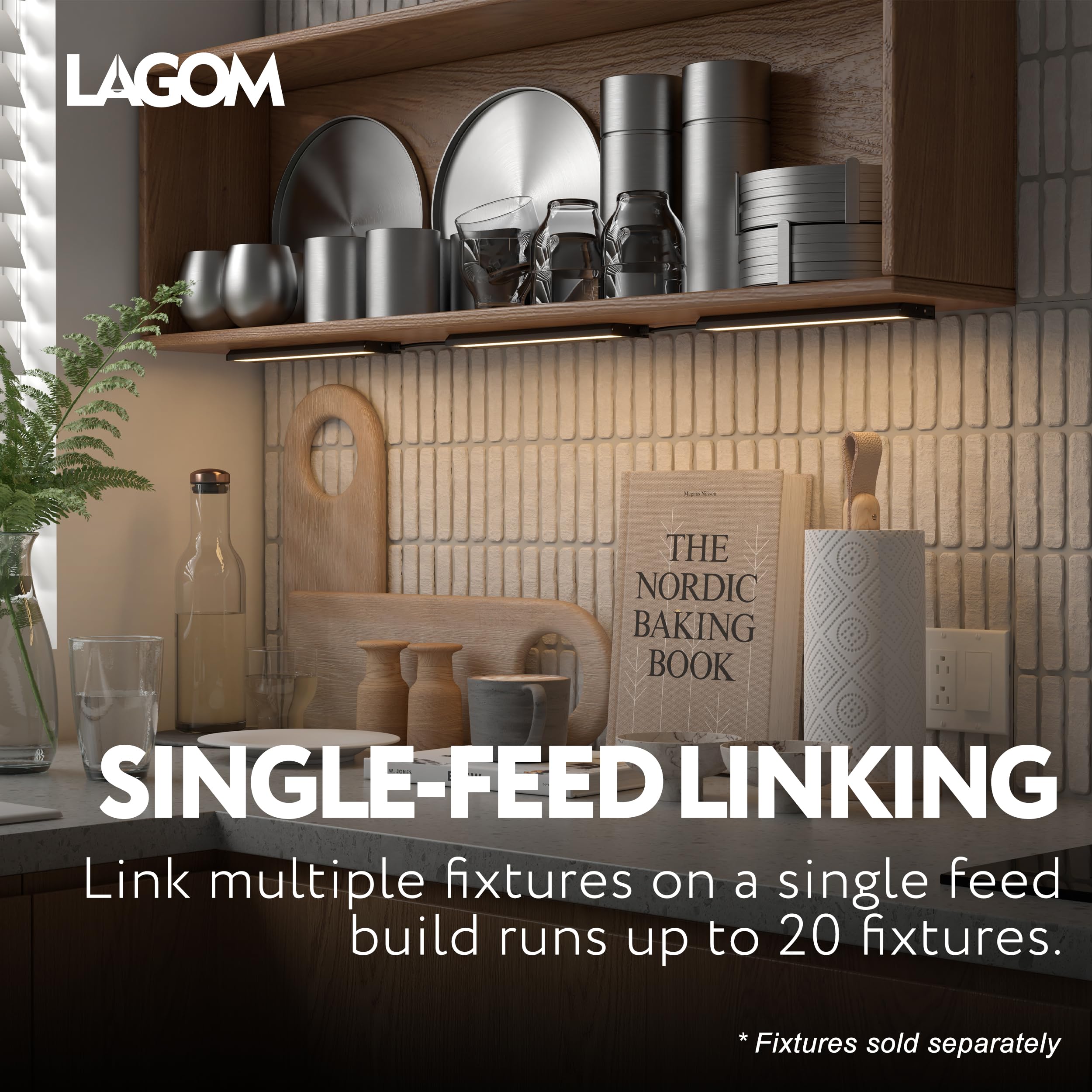 Lagom 12-Inch Linking Cable for Halo Series Under-Cabinet Light Fixtures, Black, LC0112BK — Amazon image 7