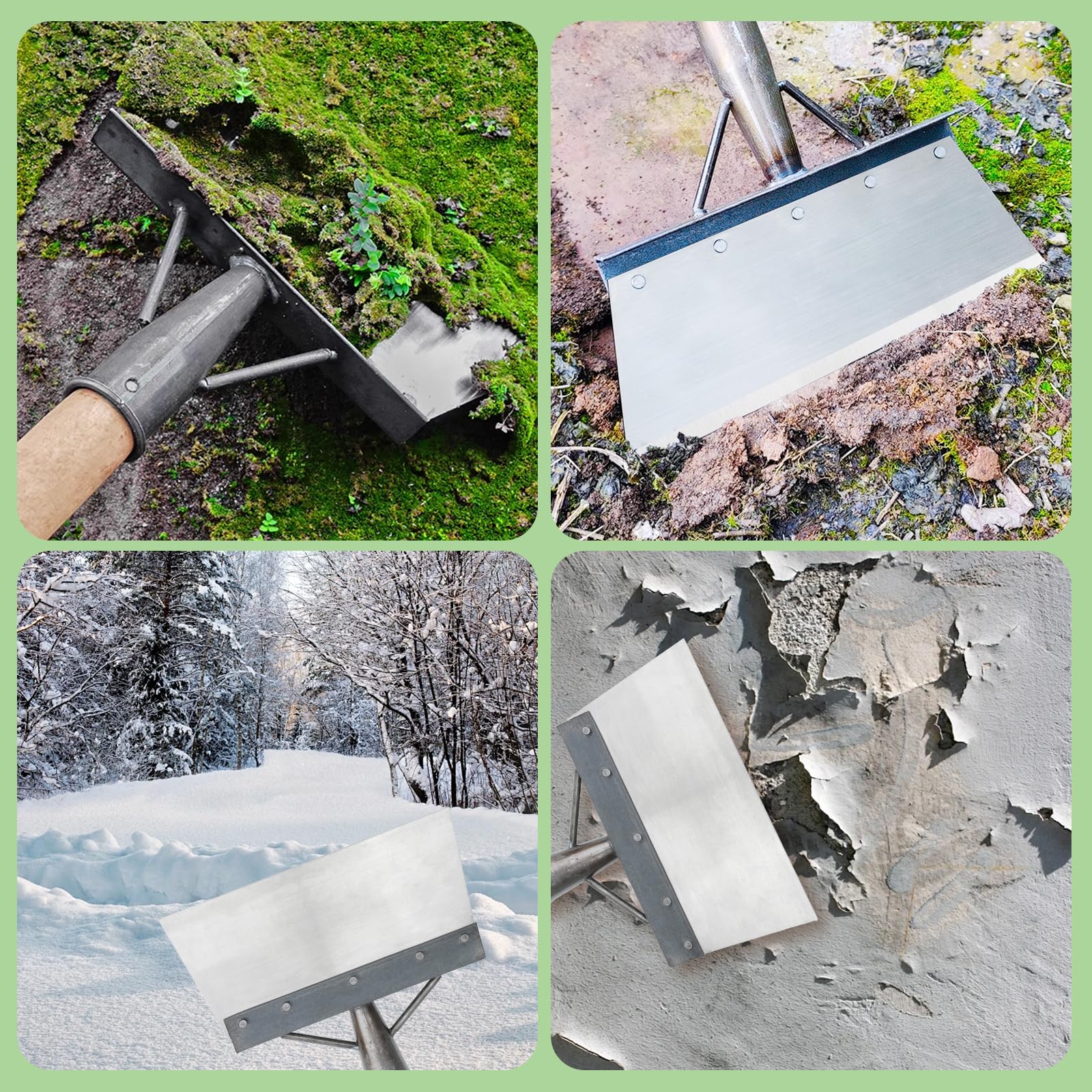 Pala di Pulizia Multifunzionale 20CM Pala da Giardino, Pala da Giardinaggio a Testa Piatta Pala Pulizia All'Aperto Strumento per Diserbo, Vanga da Giardino