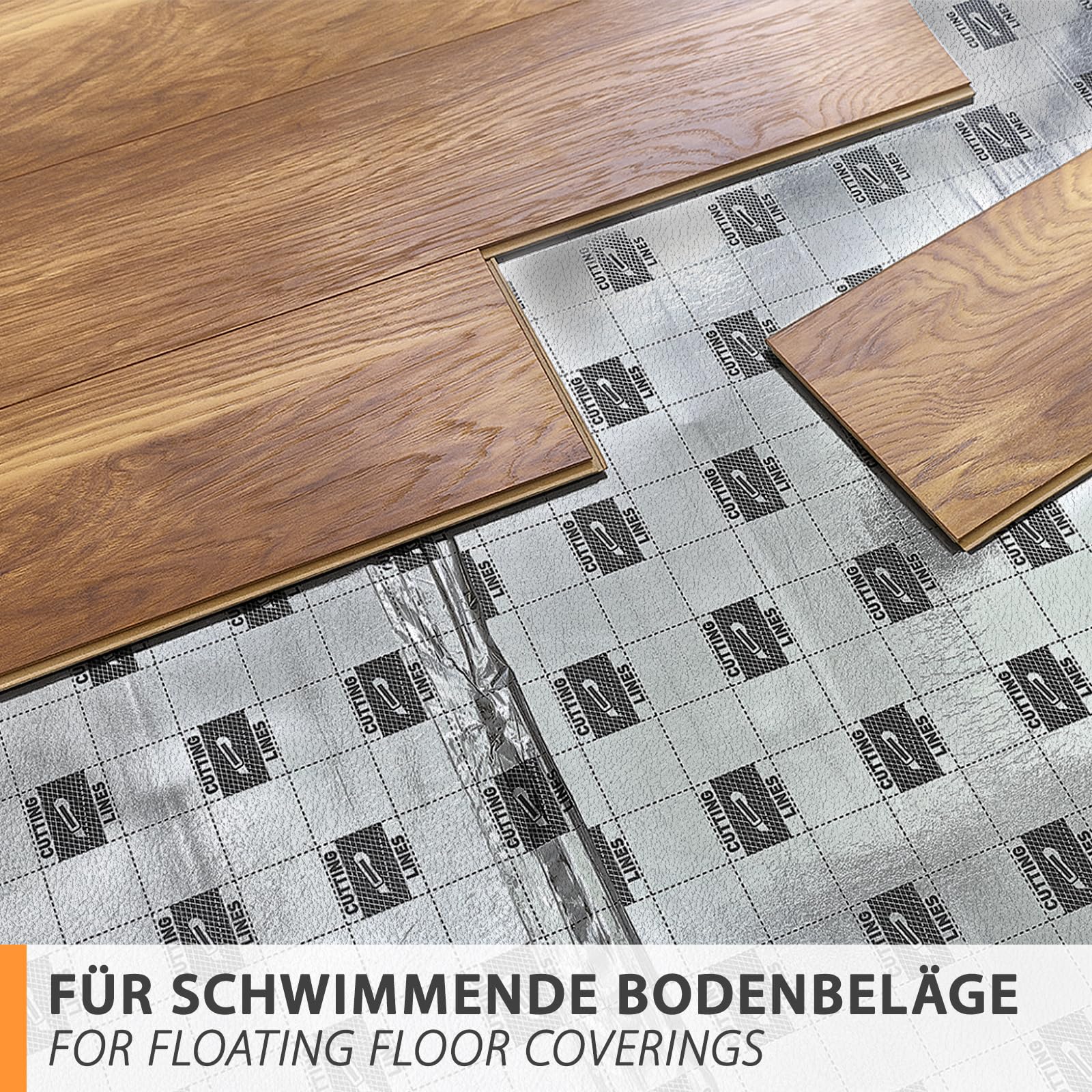 36m² di isolamento acustico a impatto 3mm con AquaStop, sottofondo per parquet e pavimenti in laminato, sottofondo in pellicola riscaldante ideale per il riscaldamento elettrico a pavimento