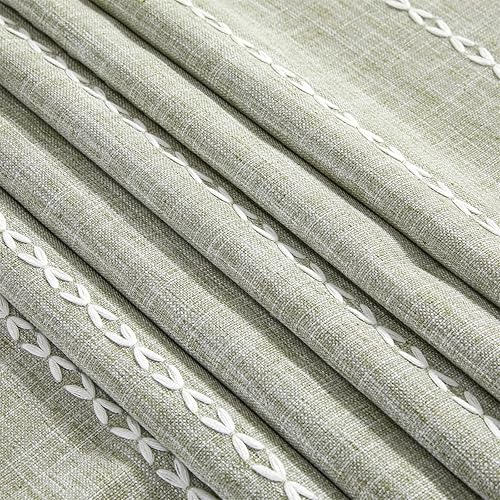 Miniatura 9 de RoomTalks Cortina de ducha moderna azul de 84 pulgadas de largo, decoración de baño, estilo bohemio, elegante, de lino, con ganchos