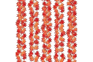 CQURE Fall Leaf Garland, Artificial Fall Maple Leaves Garland