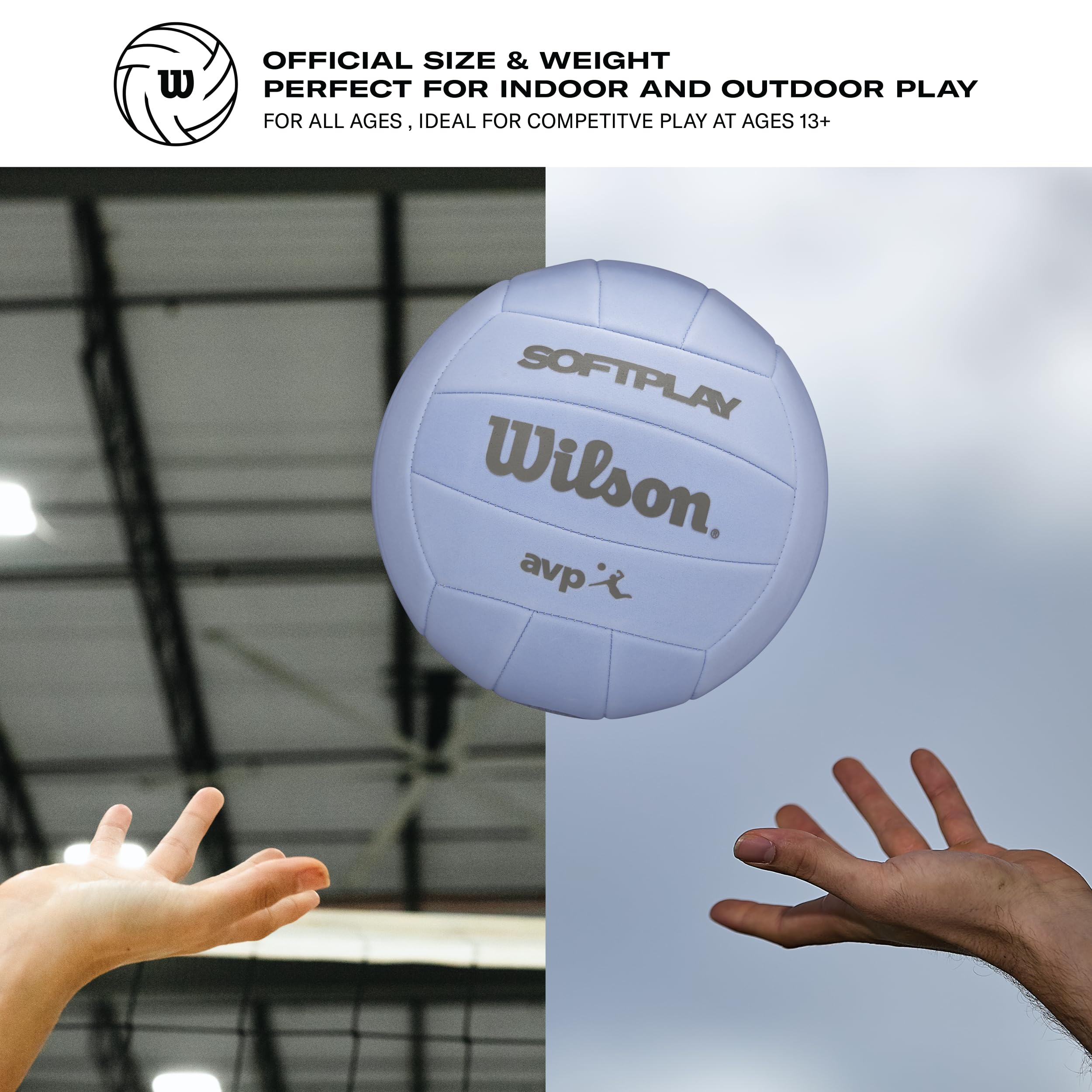 Wilson AVP Soft Play Ballon de Volleyball Violet Taille Officielle