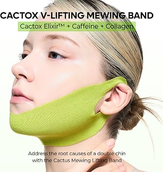 Dr.Melaxin Cactox V-Lifting Mewing Band With Cactus Cooling Reduce Puffiness & Pore Tightening For Visible Pore Care Skin Repair