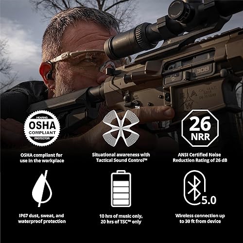 Miniatura 9 de ISOtunes Sport ADVANCE BT - Auriculares de disparo protección auditiva táctica Bluetooth