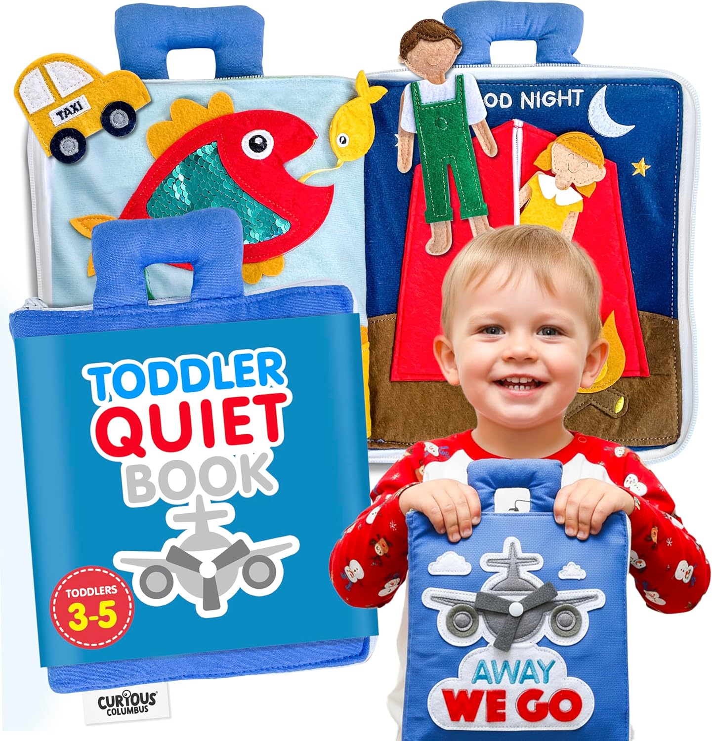 Curious Columbus Quiet Book: Away We Go Travel Toy