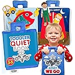 Curious Columbus Quiet Book - Away We Go Busy Book for Toddlers, Montessori Airplane Travel Toy for Preschool and Early Learning