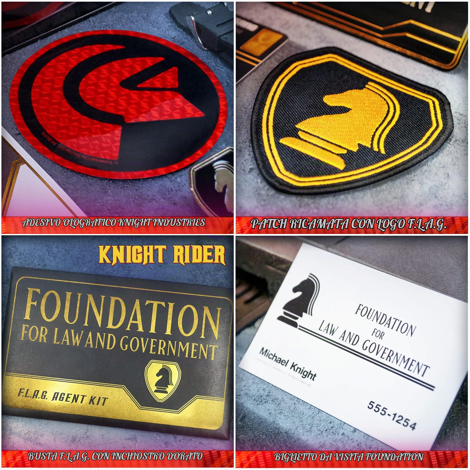 Doctor Collector Supercar Knight Rider F.L.A.G. Agent Kit, Collectible Set Tin Box, edizione da collezione ufficiale con accessori esclusivi in scatola di metallo, age 14+