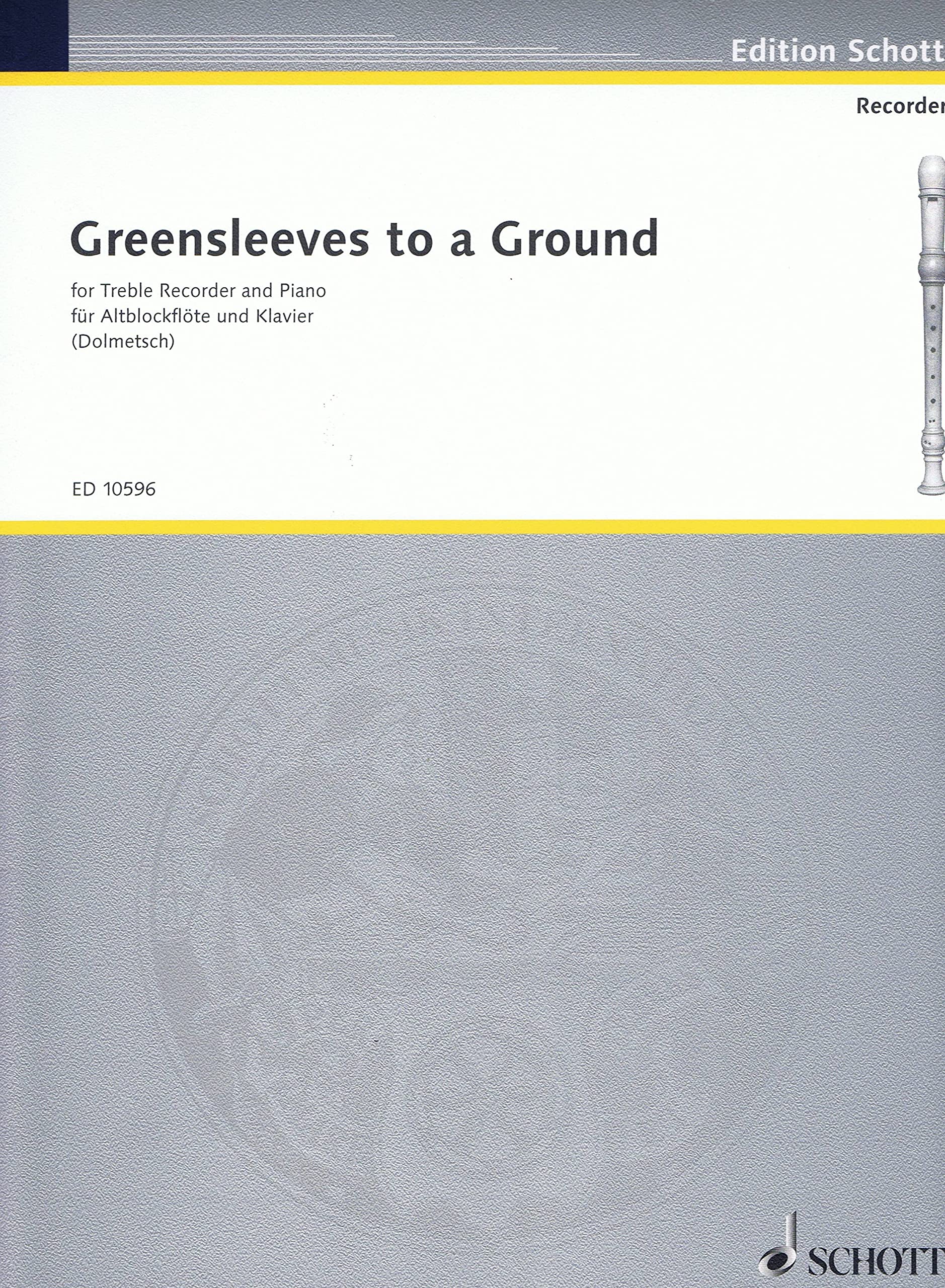 Greensleeves to a Ground: 12 Divisions. treble recorder and piano.