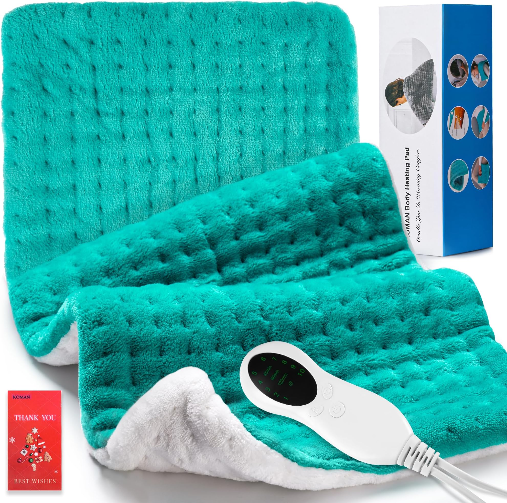 KOMAN Heating Pad, Electric Heating Pad for Back Pain