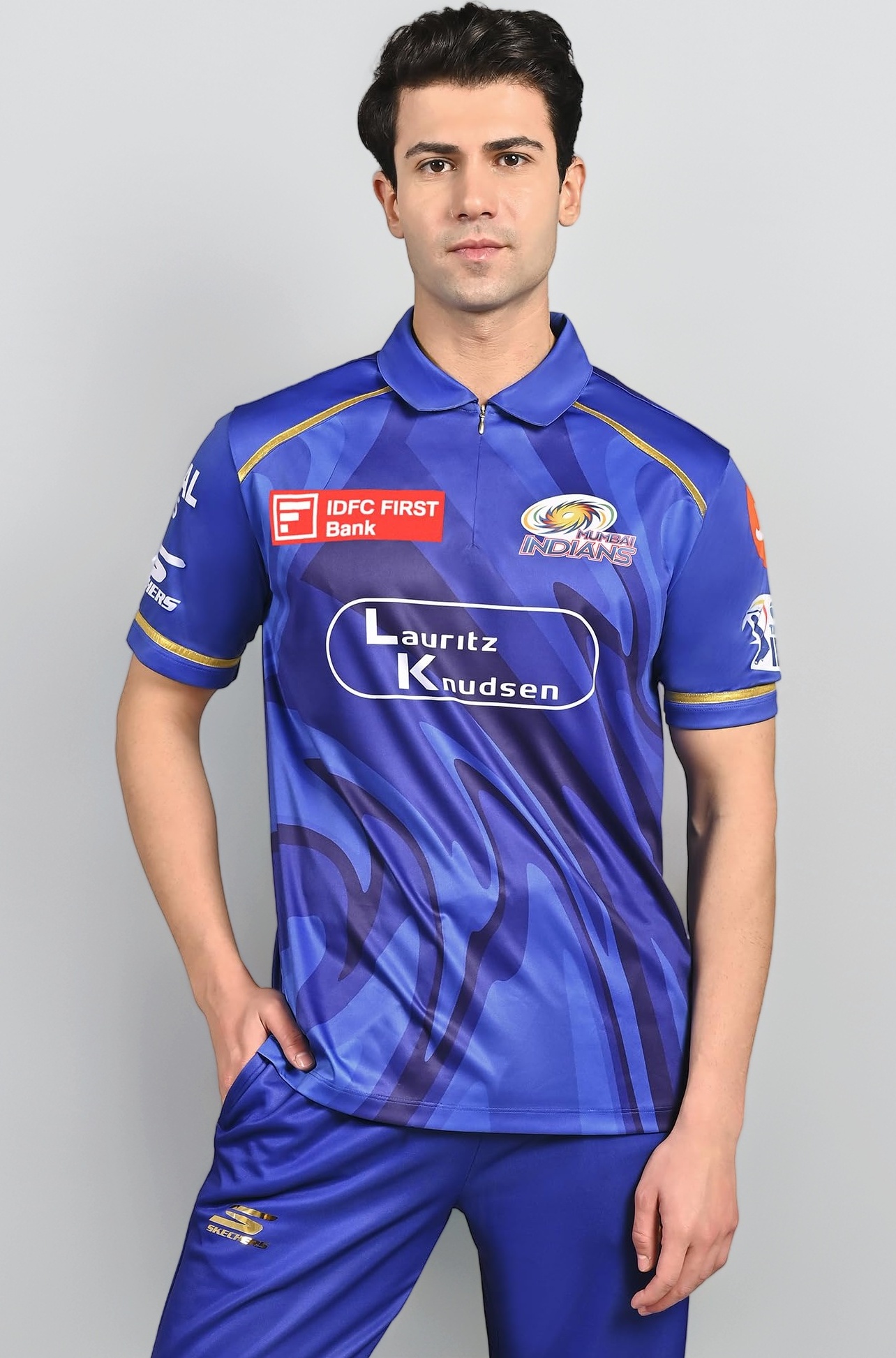 Men's Polyester Regular Fit Official IPL 2025 Mumbai Indians Fan Jersey