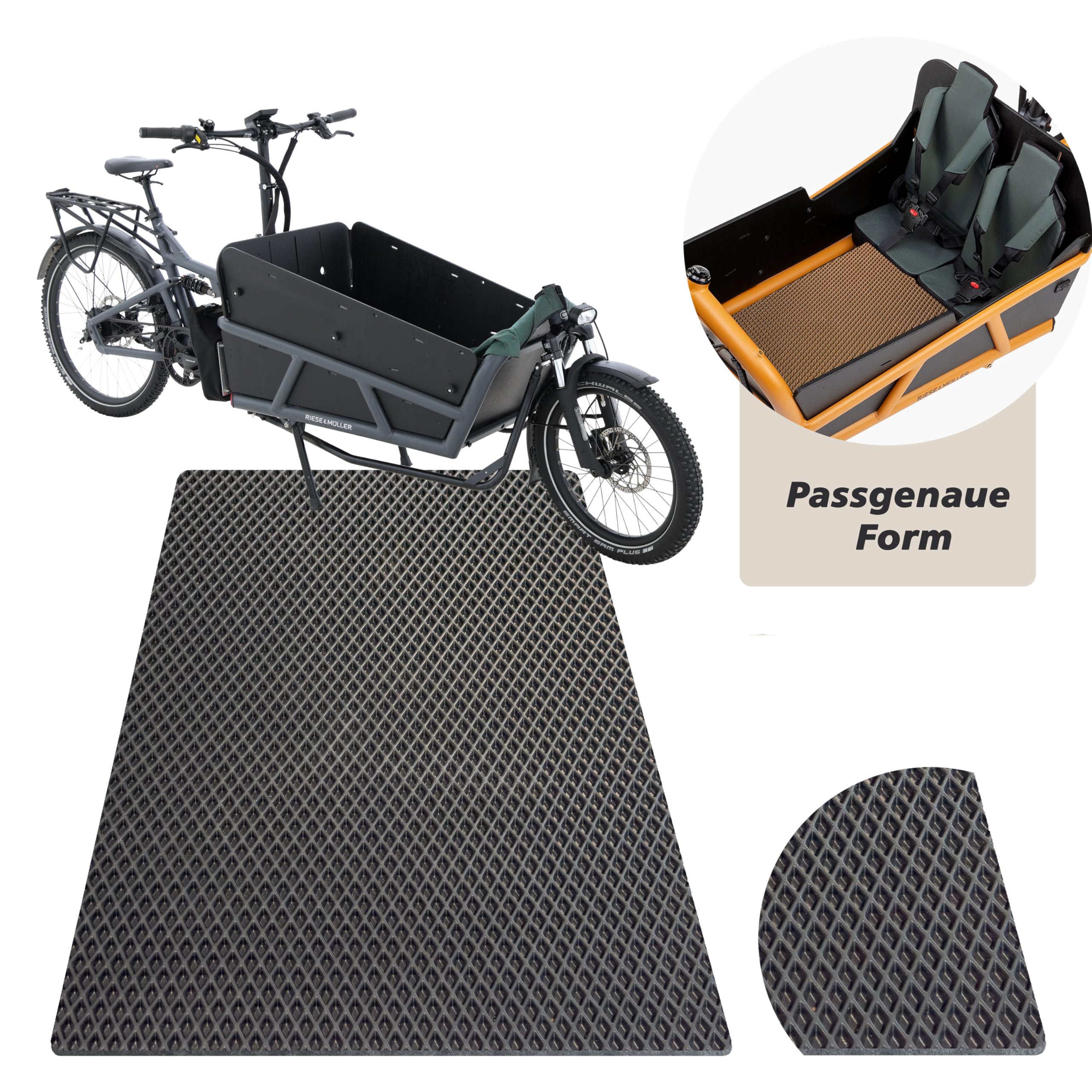 Riese&Müller Load 75 Tapis de protection de qualité supérieure - Tapis de sol antidérapant - Accessoires de vélo de chargement - Facile d'entretien et respectueux de l'environnement - Sans