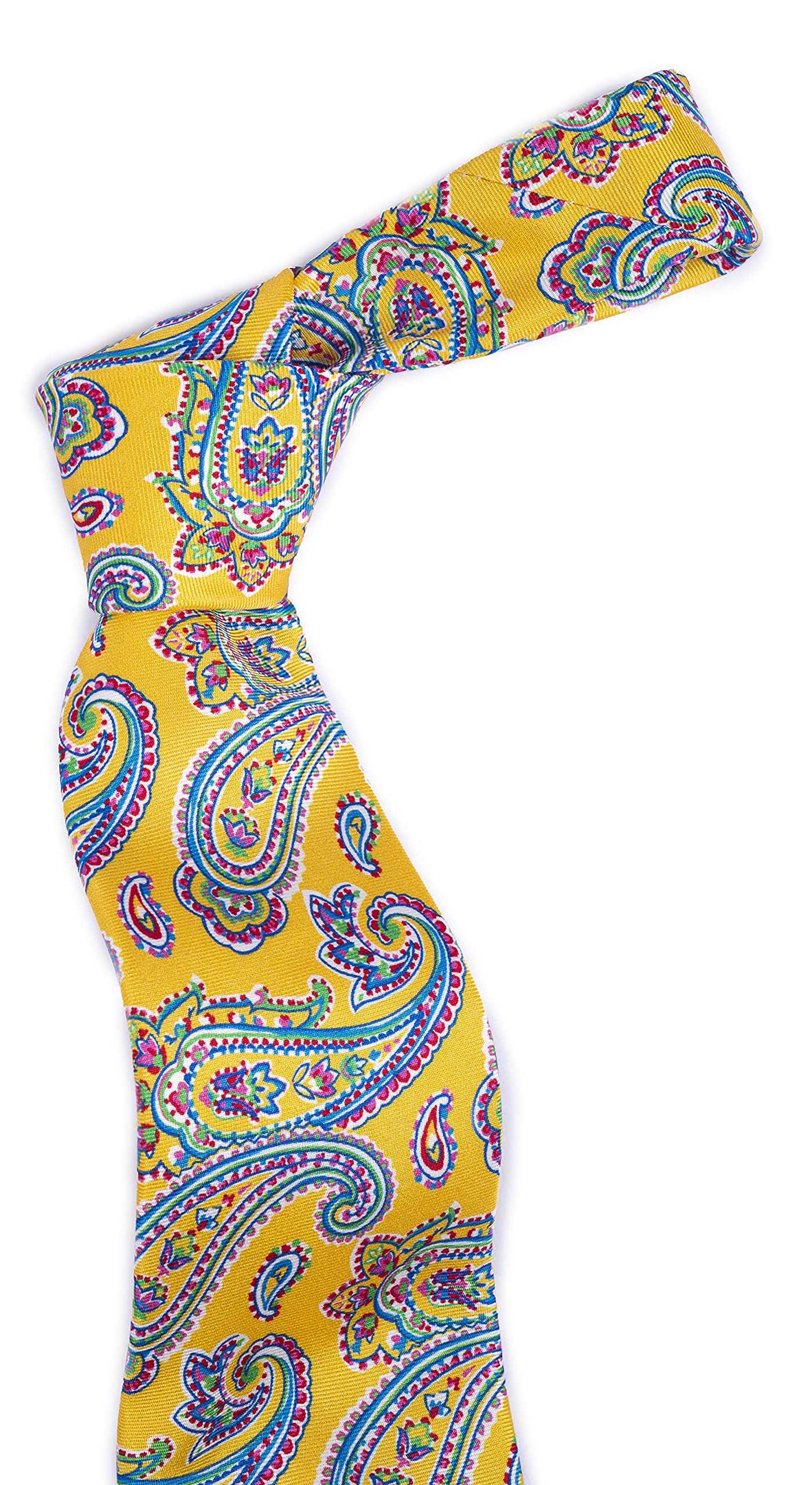 SansPlomb Cravatta in seta di alta qualità, stampata con un disegno paisley - 100% Made in Italy