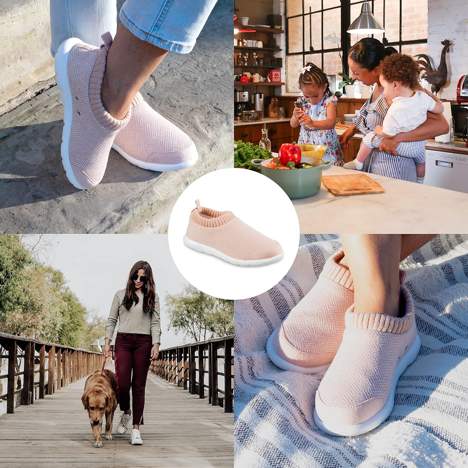 isotoner Zenz Womens Slippers, Lightweight Hatch Knit Slip-On