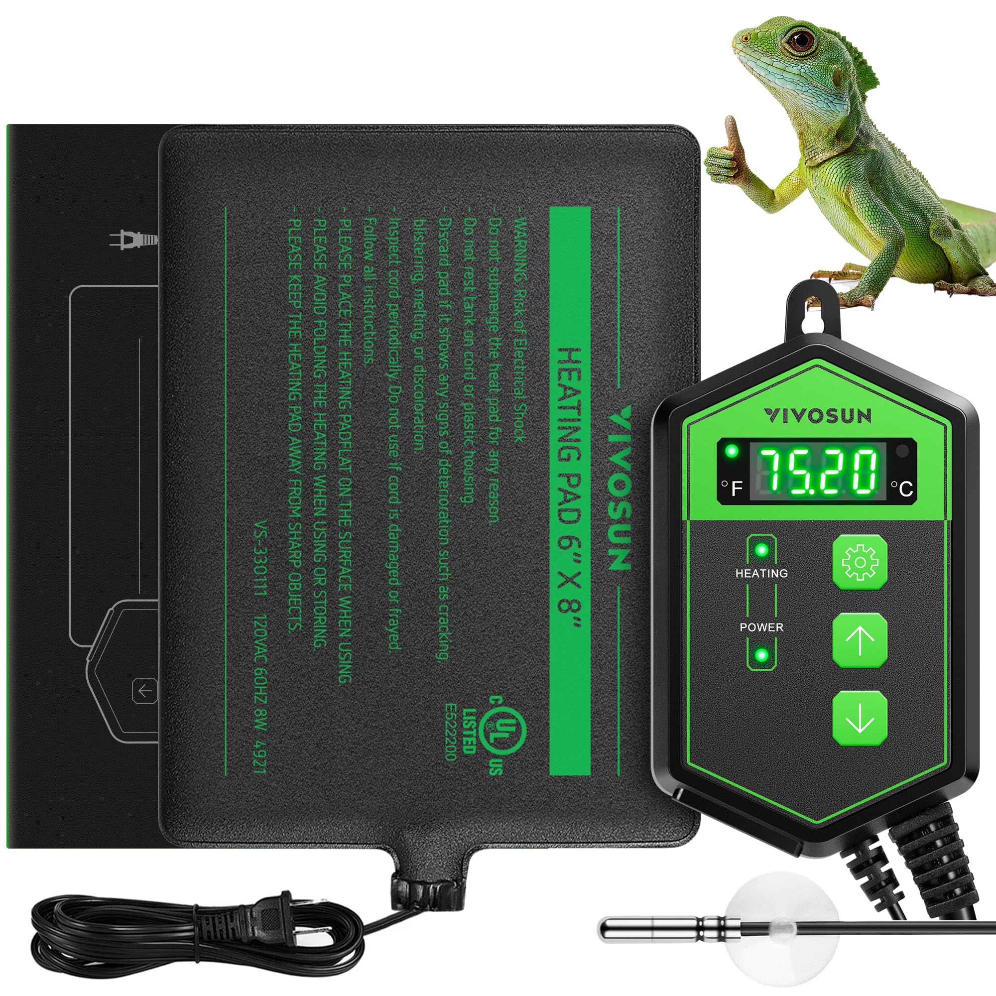 REPTILE HEAT M20W 2個　　XS6W 1個 Amazon.com : 2 Pack 20W Reptile Heating Pad Tank Warmer with