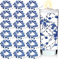Vista 10 de Hicarer Cadena de perlas de 157 pies con 24 cuerdas para velas flotantes, perlas de imitación como relleno de jarrón, ideal para bodas, fiestas