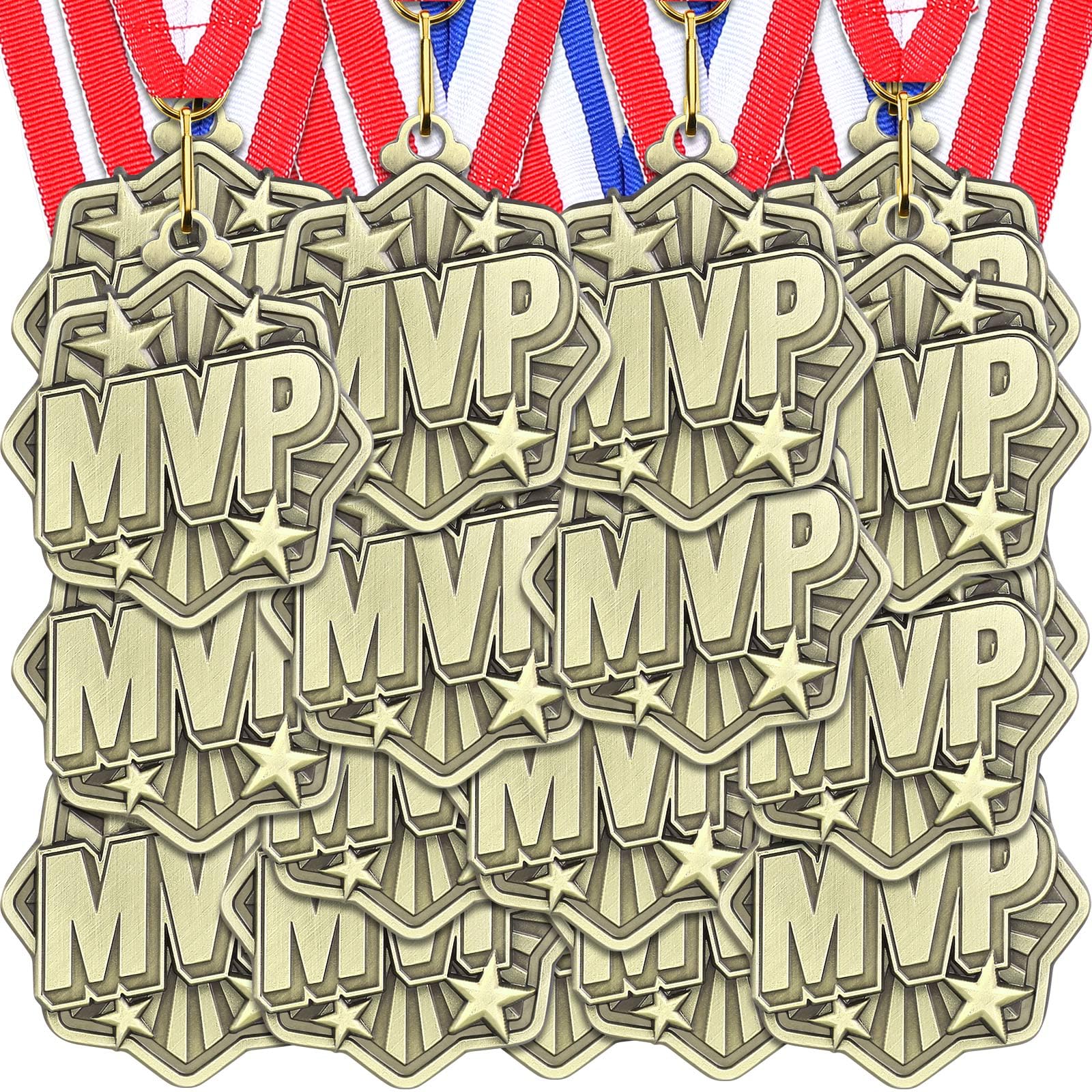 Ferreve 48 medallas de premio con cintas para el cuello, medalla de campeón, premios para competiciones deportivas, ganadores de fiestas