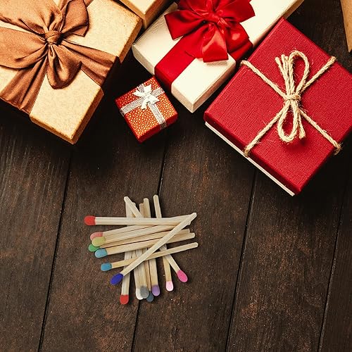 Miniatura 3 de Thankful Greetings - Partidos coloridos de 2 pulgadas con golpeadores  200 pequeños palillos de seguridad arcoíris con almohadillas llamativas