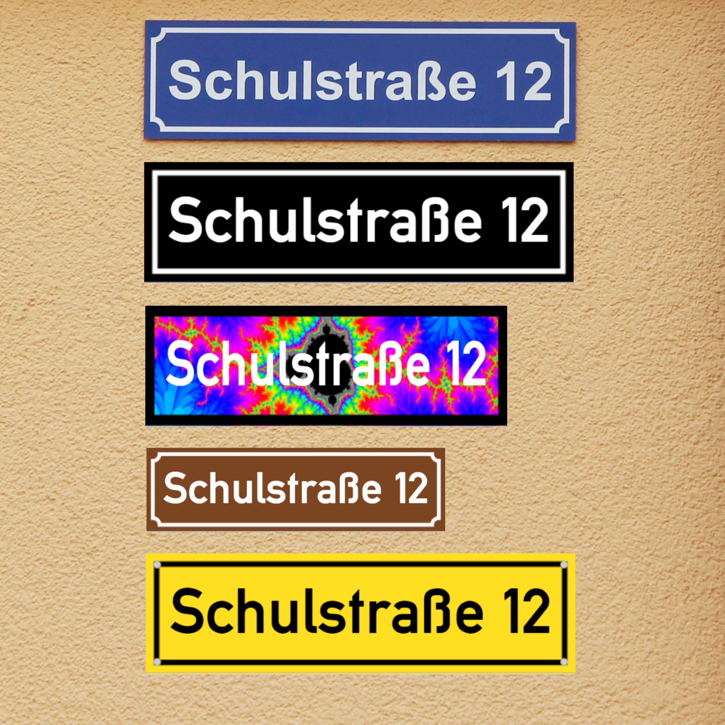 Straßennamen Schilder aus Aluminium Verbund, wetterfest, nichtrostend, wahlweise reflektierend, hier Größe 80 x 15 cm