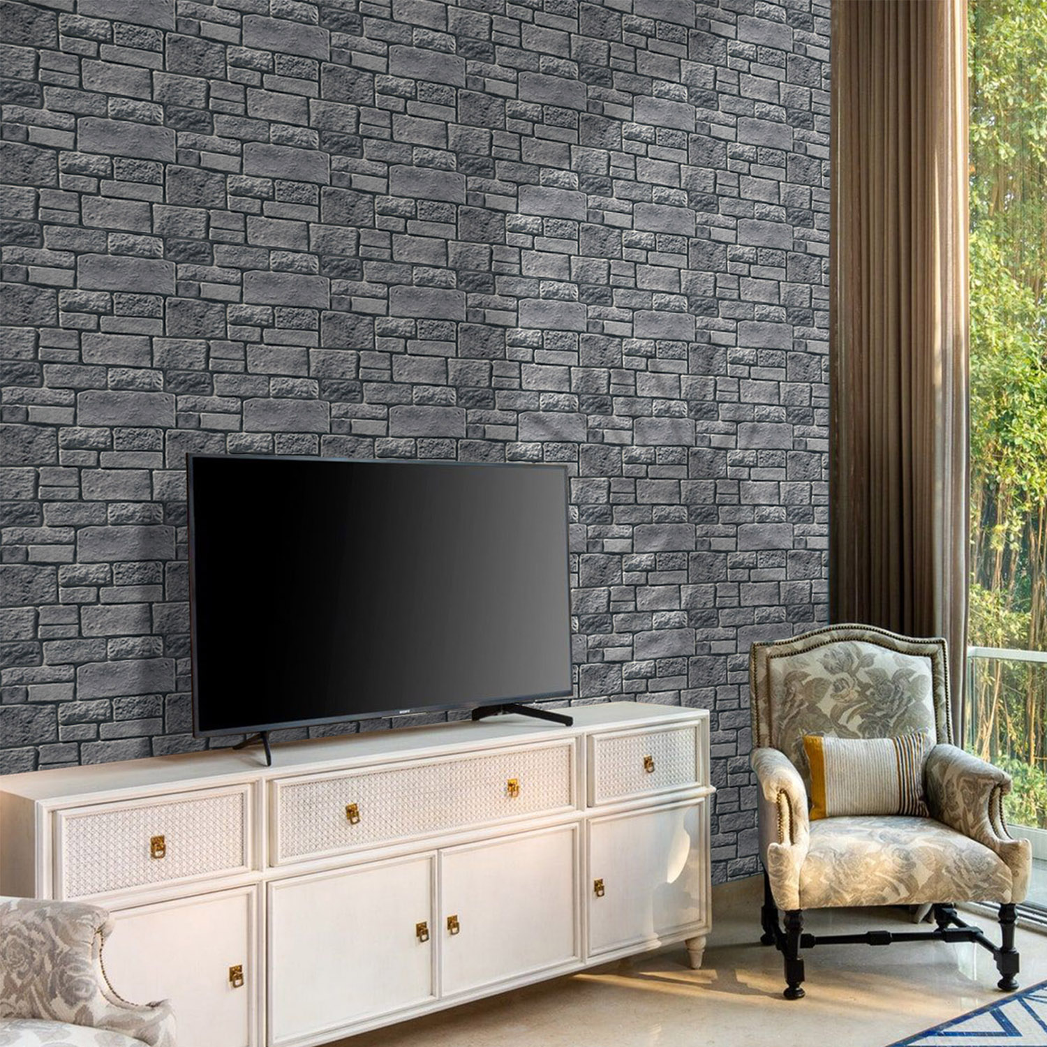 Amazon.com: Commomy 3D Faux Stone Peel and Stick Wall Tiles - Fake