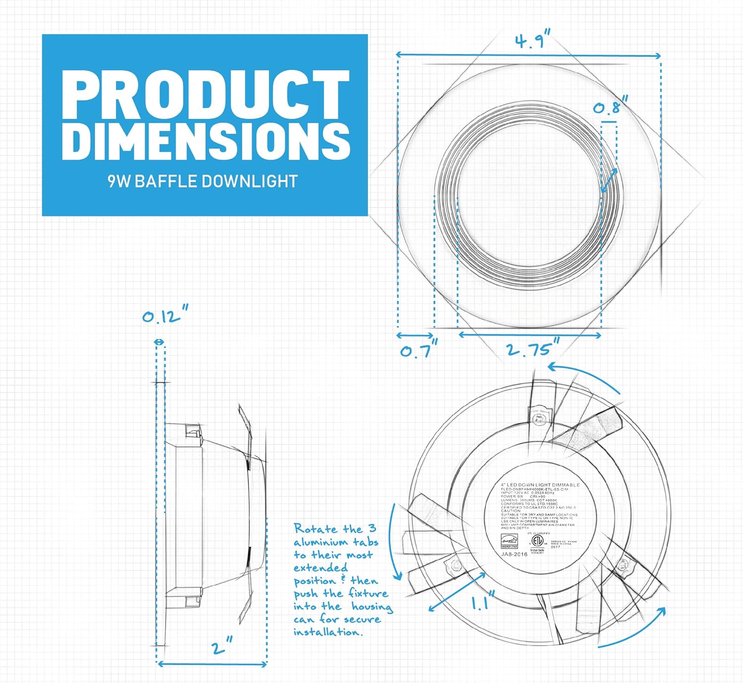 Holiday Deals 🛒 PARMIDA (12 Pack) 4 inch Dimmable LED Recessed Lighting, Retrofit Downlight, 9W (65W Replacement), 600lm, Baffle Trim, Ceiling Can Lights, Energy Star & ETL-Listed, 5 Year Warranty, 4000K