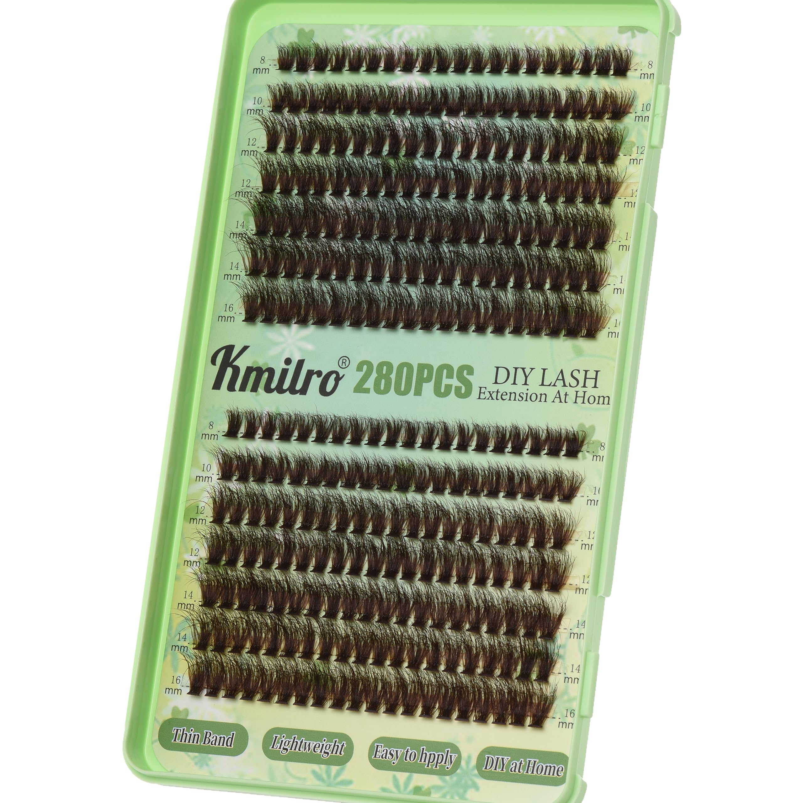 Brown Lash Clusters 160D Fluffy Cluster Eyelash Extensions 8-16mm Waterproof D Curl Volume Eyelash Clusters 280Pcs Dark Brown Individual Lashes Soft