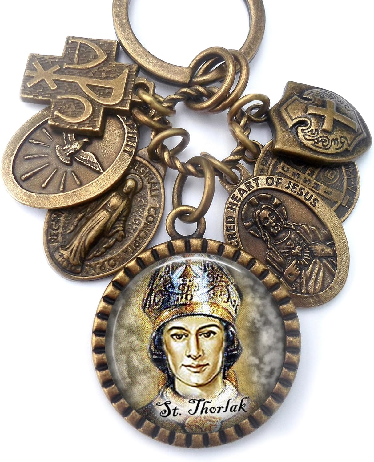 St. Thorlak of Iceland, Keychain, Necklace or Clip, Patron Saint of Those with Autism, Autism Moms, Catholic Confirmation Gift