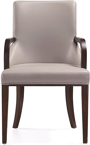 Miniatura 4 de Manhattan Comfort Shubert - Sillas de comedor modernas de terciopelo y piel sintética con brazos, diseño de doble tapicería en marco de madera de