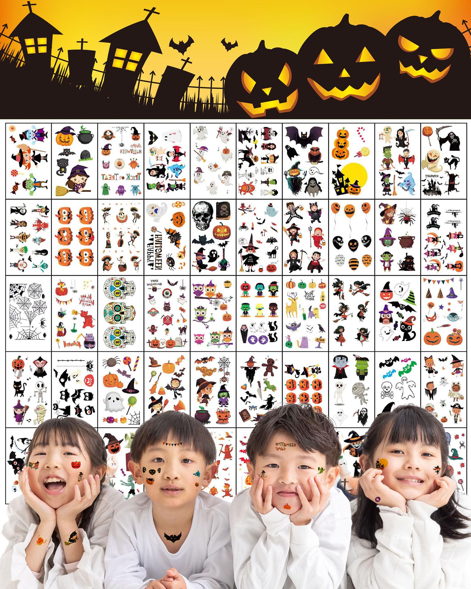 Amazon.co.jp: Miyubard ハロウィン タトゥーシール 50枚入り 子供