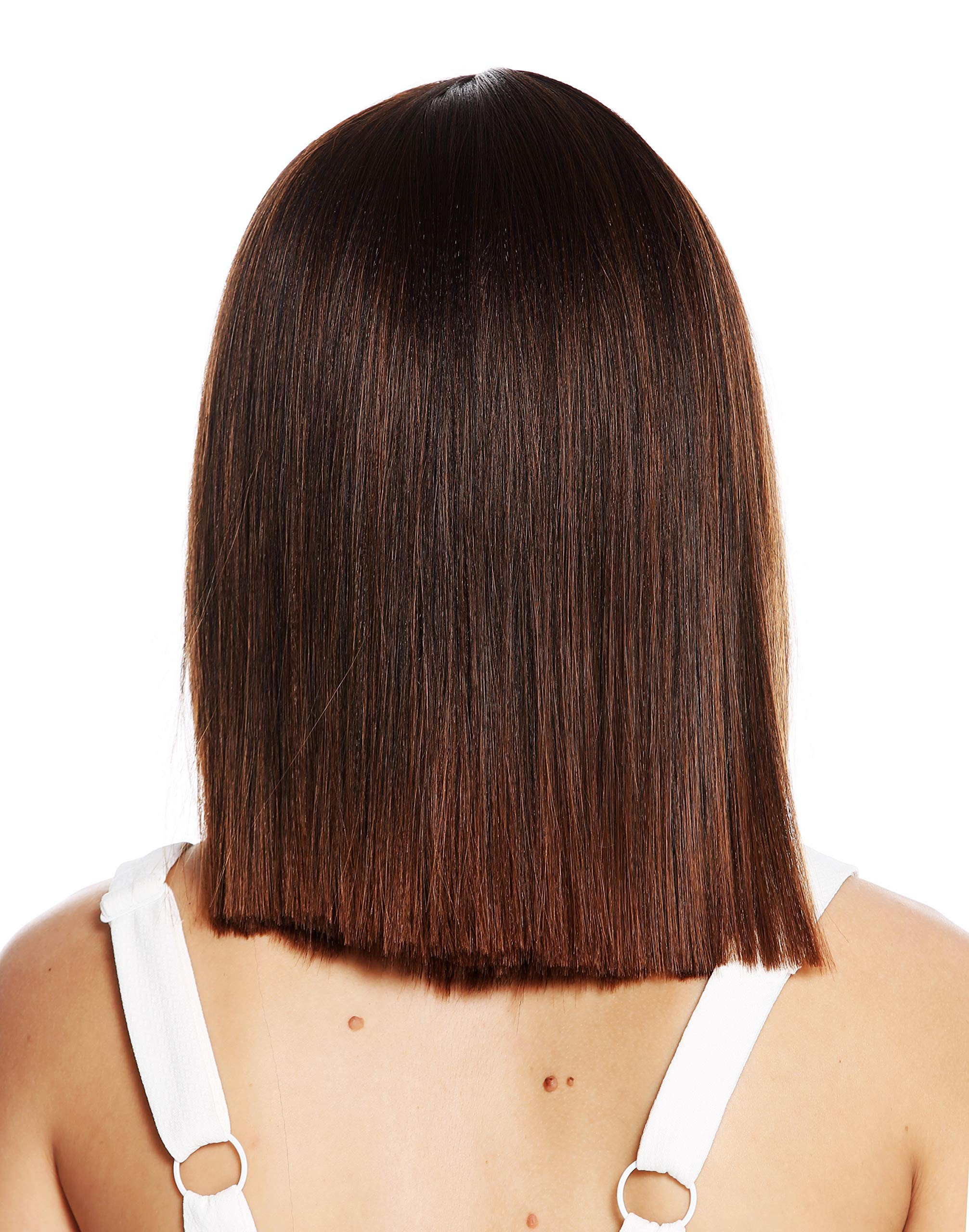 WIG ME UP - VK-51-2T30 quality women's wig shoulder length sleek blunt cut middle parting chestnut brown mix - Image 4