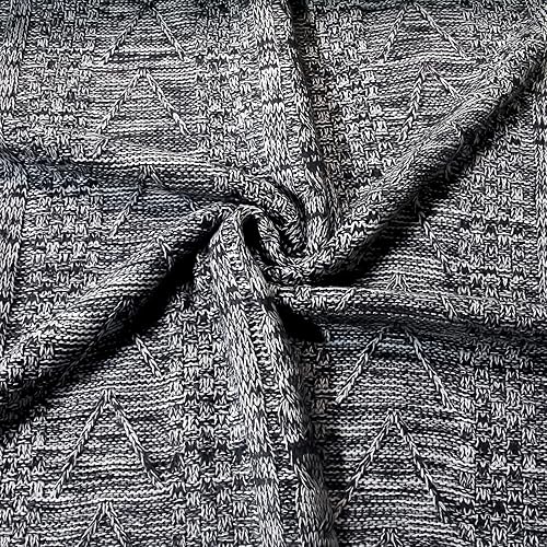 Miniatura 6 de Eychei - Manta de punto gris, ligera, decorativa, cálida y suave, para sofá, cama, silla, 50 x 60 pulgadas
