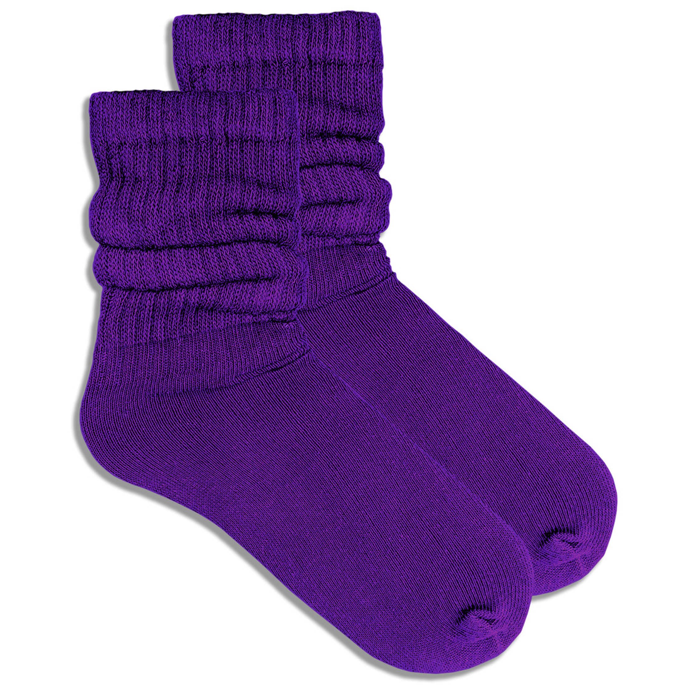 COUVER Women Cotton Scrunched Slouch Socks | 90% cotton 5% polyester 5% elastic, scrunched slouch socks, adjustable crew to knee high, retro dance, size 6 to 11