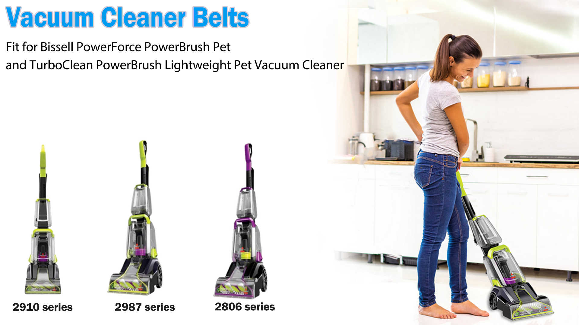 For Bissell Powerforce Pet 28B7-E Vacuum Cleaner Belts Style 7, 9 - Foto 6