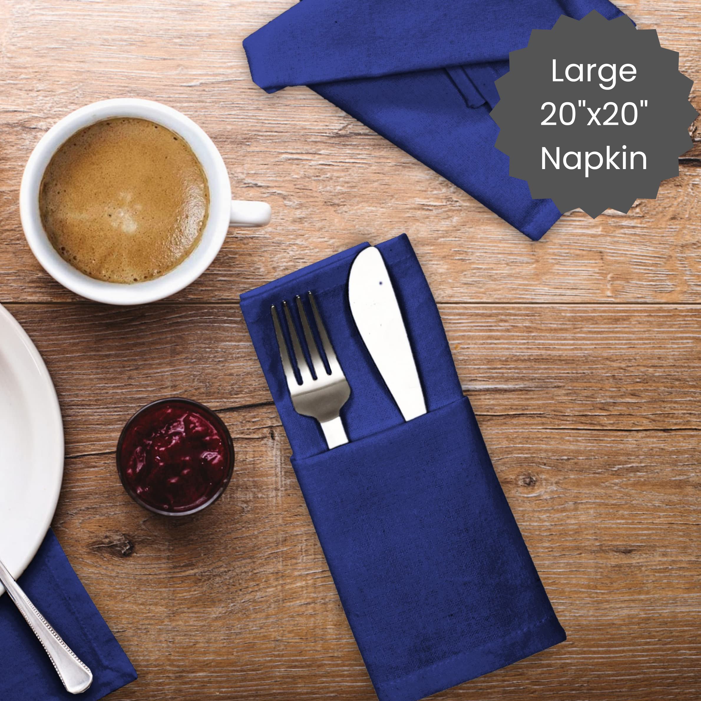 Clinica di Cotone 12 Pezzi Tovaglioli Stoffa 50x50 cm Cotone 100%, Morbidi e confortevoli, Qualità alberghiera duratura, Tovaglioli Cotone per Eventi e uso domestico regolare, Blu Navy