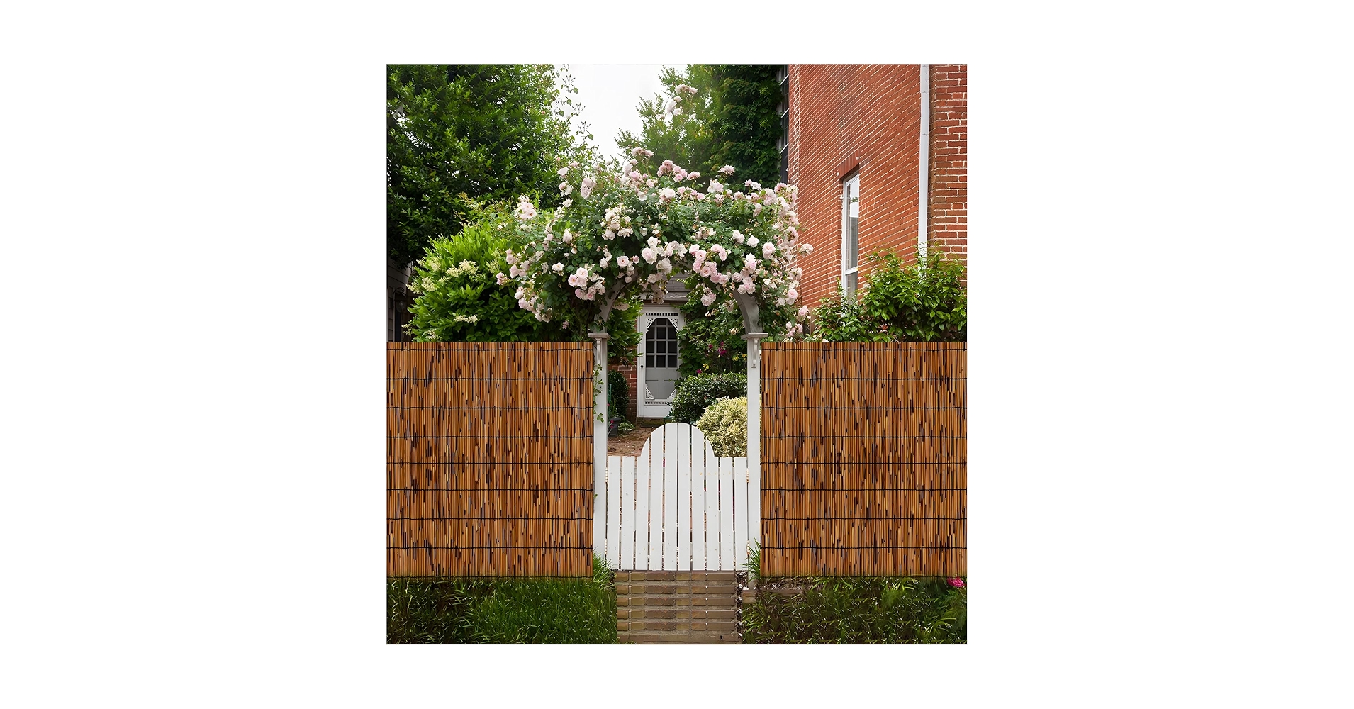 TENTONUP Natural Bamboo Reed Fence, 2 Pack 4FT X 16.4FT,Bamboo Privacy Screen For Garden, Decorative Fence For Outdoor Privacy Screening, Sun Blocking, Decorative Divider, Brown