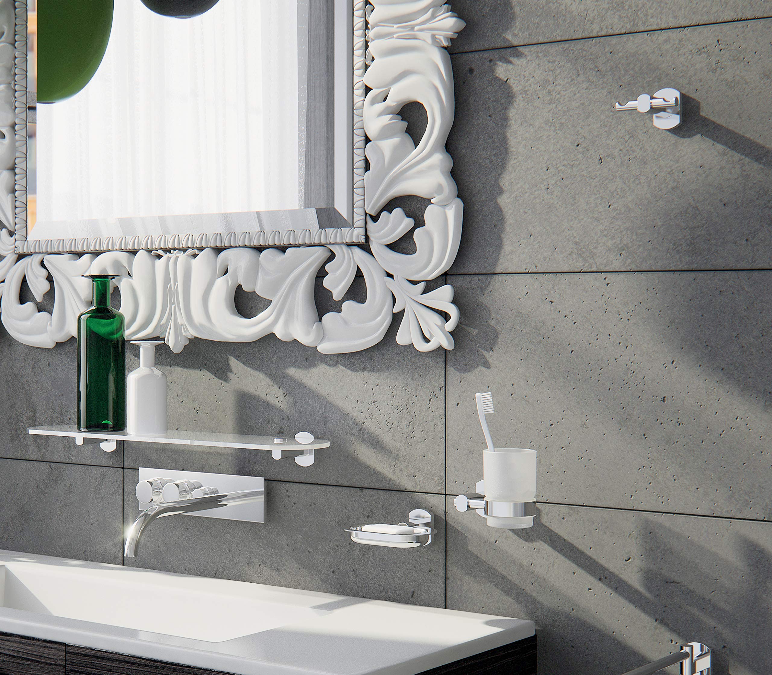 Gedy edera Plus - Dosatore di Sapone in Vetro Cromato Lucido.