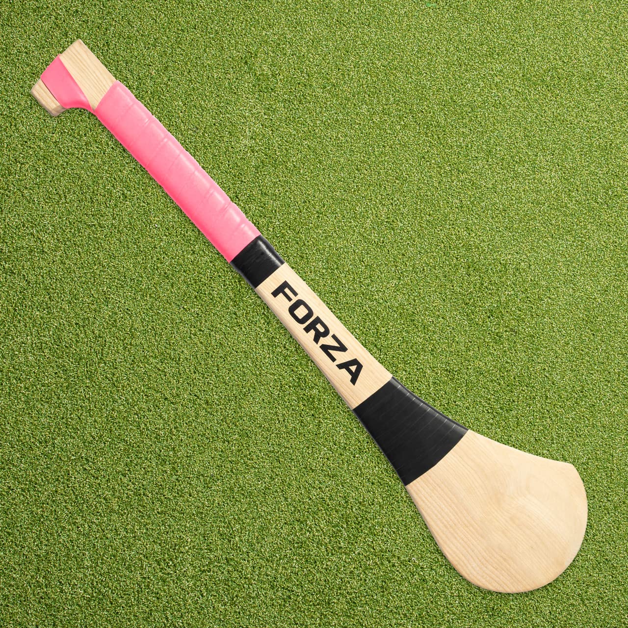 FORZA Ash Wood Hurling Stick - GAA Hurling & Camogie Stick [5 Sizes] (Pink, 26in)